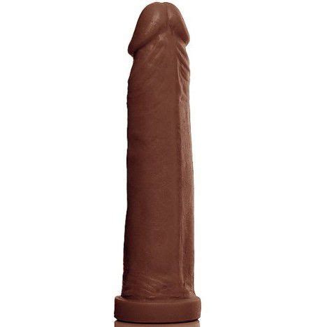 Pênis Realista Dildo Marrom Silicone Macio Prótese 10 Marrom Sexshop