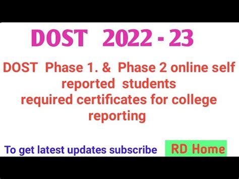 TS DOST 2022 Certificates Required For College Reporting Online Self