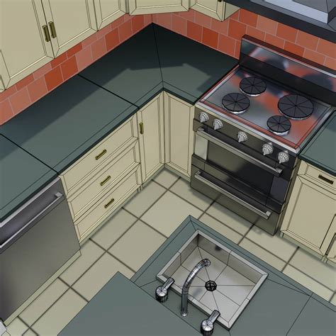 Isometric Kitchen 3d Model By Mg53