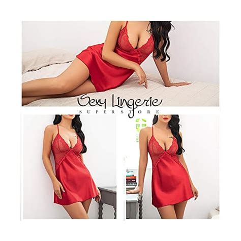 Avidlove Women Lingerie V Neck Nightwear Satin Sleepwear Lace Chemise