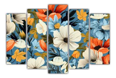 Cinco Artes De Pared Modernos Flora Personalidad 100x65cm Cuotas Sin