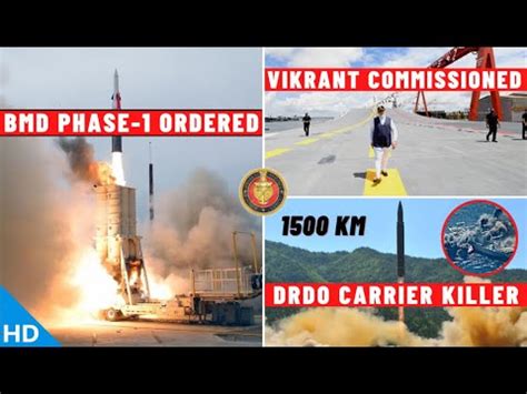 Indian Defence Updates Vikrant Commissioned Bmd Order Drdo Carrier