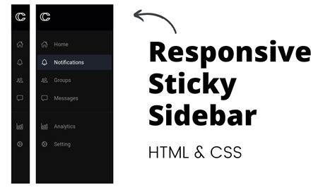 Create Responsive Sticky Sidebar Using Html Css Youtube