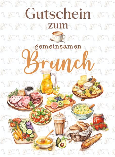 Gutschein Brunch Gutscheinkarte Karte Einladung Brunch Gutschein