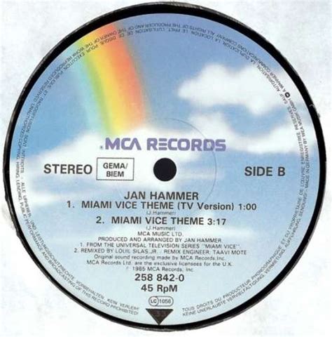 Jan Hammer Miami Vice Theme 12 Vinyl Schallplatten Shop