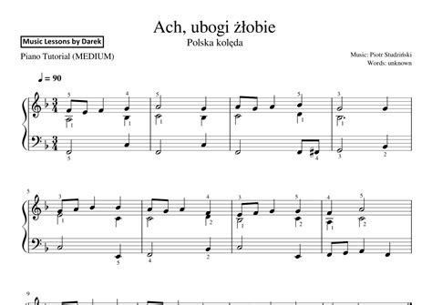 Ach Ubogi Zlobie Polish Christmas Carol Medium Piano Arr Darek