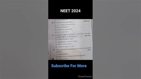 Neet Important Question Neet 2024 Aiims Neet Neet2024 Ncert