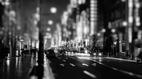 Fond D Cran Monochrome Ville Rue Paysage Urbain Nuit Urbain