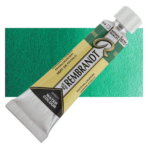 Rembrandt Artist Watercolors Phthalo Green Ml Tube Blick Art