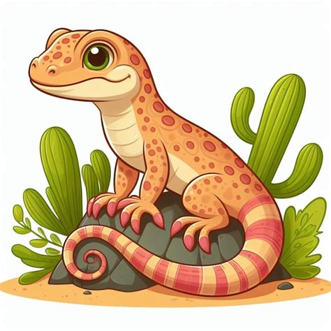 Illustration De Dessin Animé Du Lézard Vecteur Mignon Vecteur Premium