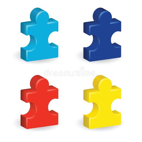 Three Blue Puzzle Pieces Stock Illustrations 646 Three Blue Puzzle