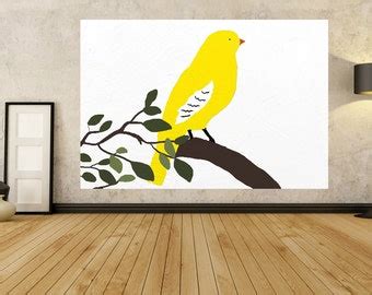 Yellow bird painting | Etsy