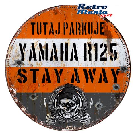 Tutaj Parkuje Yamaha R7 Retro Blaszana Tablica Motocyklowa Szyld Metalowy