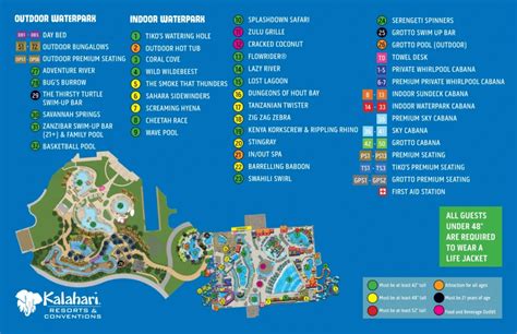 Kalahari Indoor Water Park Map (2024 - 2020) | ThemeParkBrochures.net