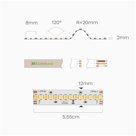 dualweiße CCT LED Streifen mit kalt und warmweiße