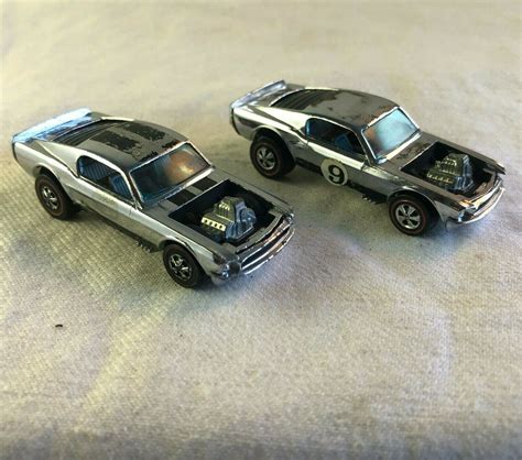 LOT Of 2 Original HOT WHEELS REDLINE 1969 MUSTANG BOSS HOSS CHROME And