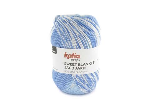 Katia Sweet Blanket Jacquard Farbe Blau Pastellblau Grau Online