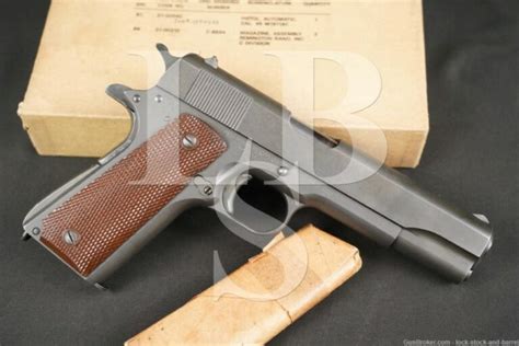 Wwii Us Remington Rand 1911a1 1911 A1 45 Acp Semi Auto Pistol 1943 Candr Lock Stock And Barrel