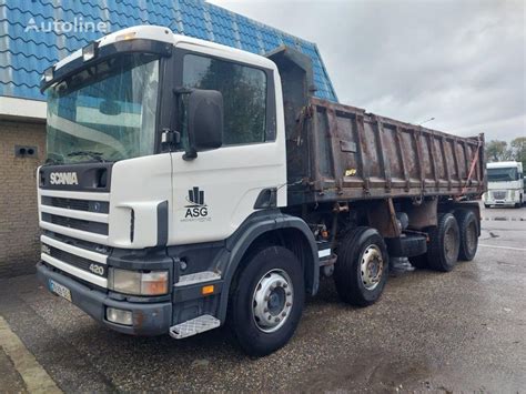 Pirkti Apgadintos Savivartis Sunkvežimį Scania P124 420 8x4 Kipper