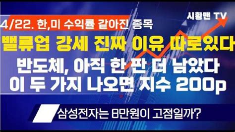 밸류업 초강세 당국자 발언 보다 더 중요한 진짜 상승 이유 반도체 고점 아직 한 판 더 남았다 이 두 가지 나오면 지수