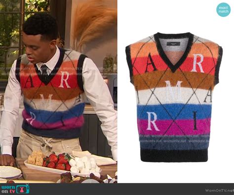 Wornontv Jabari Banks Amiri Knit Vest On The Drew Barrymore Show