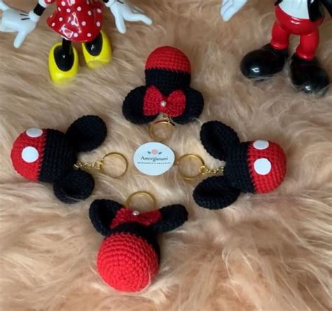 Chaveiro Minnie E Mickey Amigurumi Elo7 Produtos Especiais