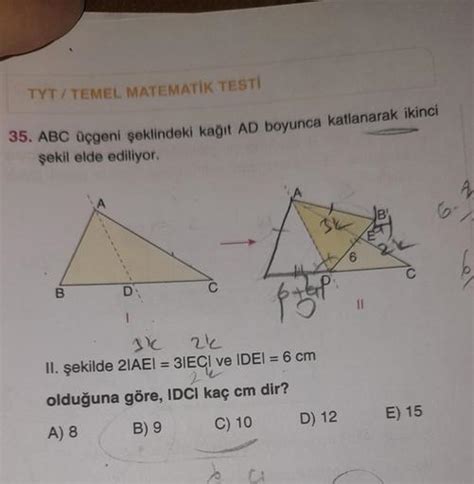 Tyt Temel Matematik Testi 35 Abc üçgeni şeklindeki Geometri