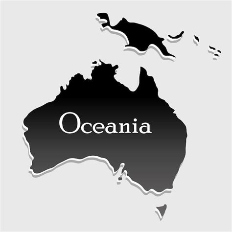 Premium Vector Map Oceania Silhouette