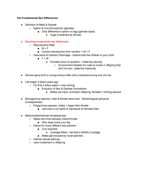 Week 5 Fundamental Sex Differences The Fundamental Sex Differences Definition Of Male