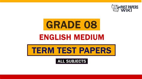 Grade 08 English Medium Term Test Papers Past Papers WiKi Past