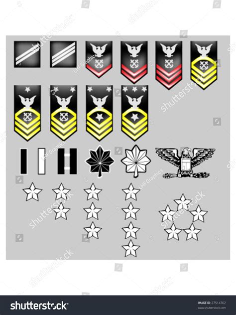 Us Navy Rank Insignia Officers Enlisted Stock Vector (Royalty Free) 27514762 | Shutterstock