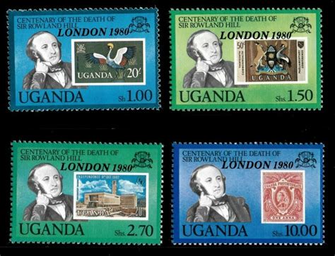 Uganda 1980 SIR Rowland Hill Centenary London 1980 Ovrprnt Set Of 4