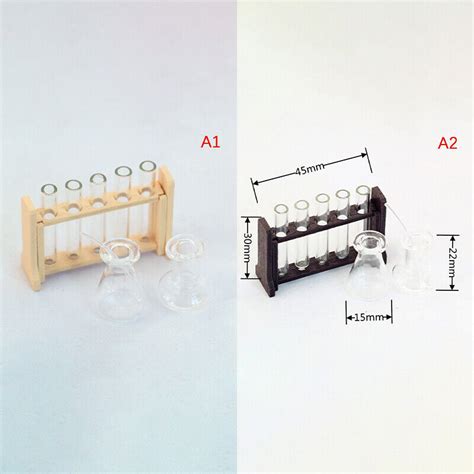 1Set 1 12 Dollhouse Miniature Measuring Cup Rod Test Tube With Rack