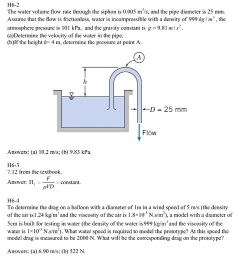 SOLVED Example3 The Pipe Of A Syphon Has 75 Mm Diameter