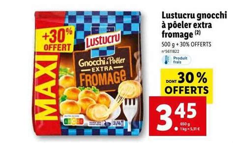 Promo Lustucru gnocchi à poêler extra fromage chez Lidl