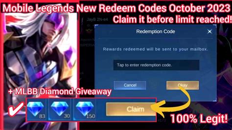 Hurry Up X Mlbb New Diamond Redeem Codes October Get This