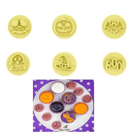 Kit Carimbos Halloween 2cm c 06 peças para doces e massas BlueStar