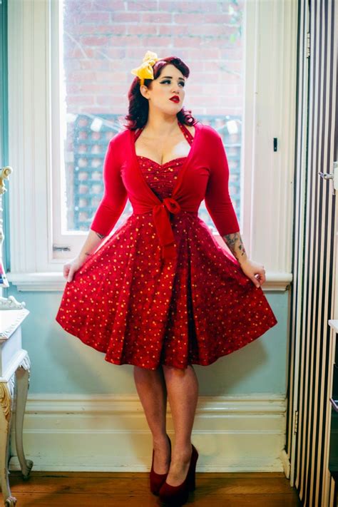 Curves To Kill Haute Spring Flings Plus Size Red Dress Rockabilly Dress Vintage Dresses