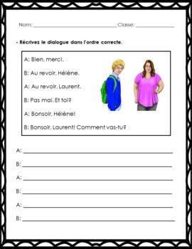 French Greetings Les Salutations Worksheets Games Flash Cards And More