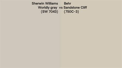 Sherwin Williams Worldly Gray Sw 7043 Vs Behr Sandstone Cliff 750c 3