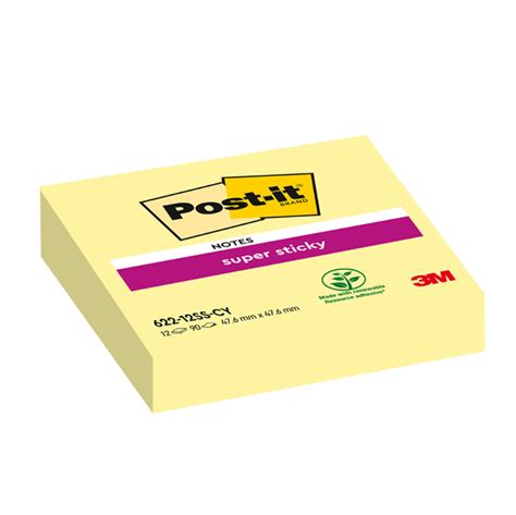 Blocco Foglietti Super Sticky 622 12SS CY 47 6 X 47 6 Mm Giallo