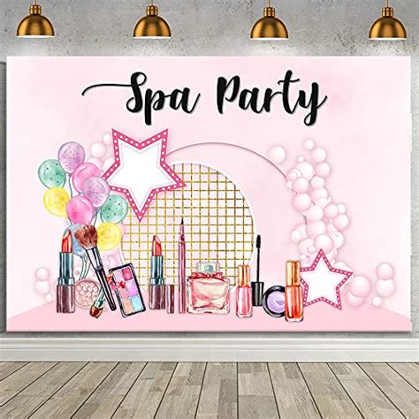 AIBIIN Spa Party Backdrop For Girl Pink Princess Makeup Birthday