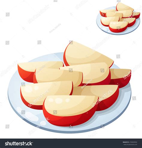 Apple Slices On Plate: Over 3,592 Royalty-Free Licensable Stock Vectors ...