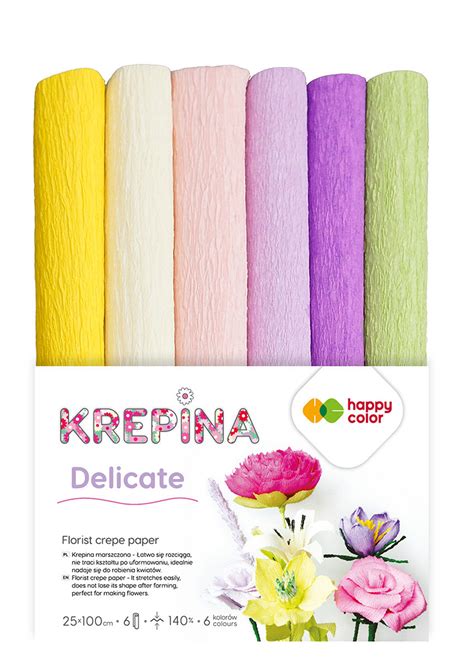 Krepina Marszczona Delicate 25x100cm 6kol Mix Happy Color Happy Color