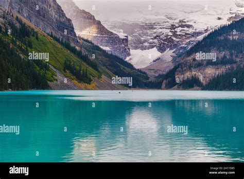 Turquoise Lake Louise In The Canadian Rockies Alberta Canada Stock