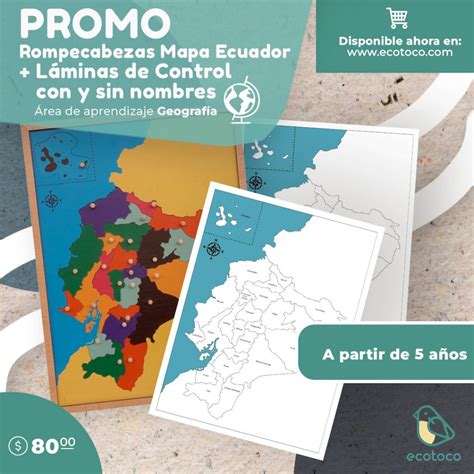 Combo Rompecabezas Mapa Ecuador Láminas de Control Ecotoco