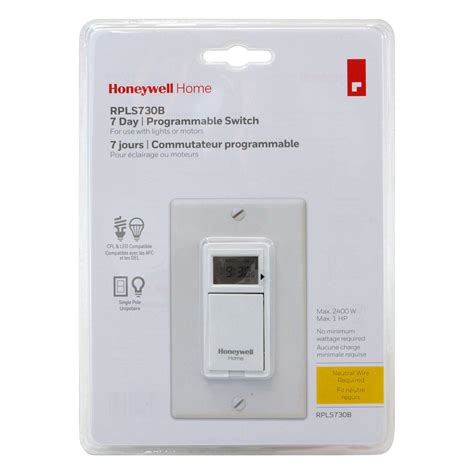 Honeywell 7 Day Automatic Light Switch Timer RPLS730B White