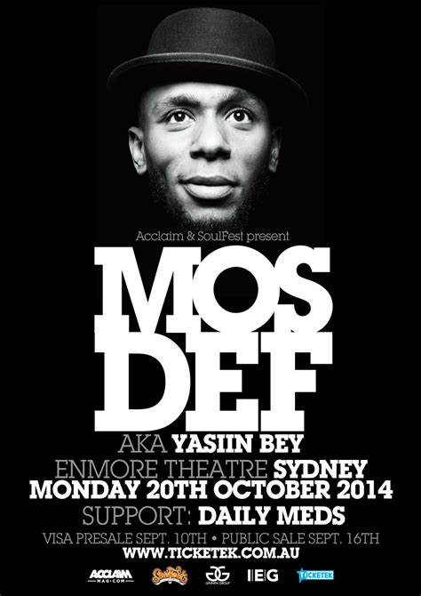 Tour Sydney Yasiin Bey Aka Mos Def October 20 — Acclaim Magazine