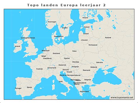 Topografie Topo Landen Europa Leerjaar Topomania Net