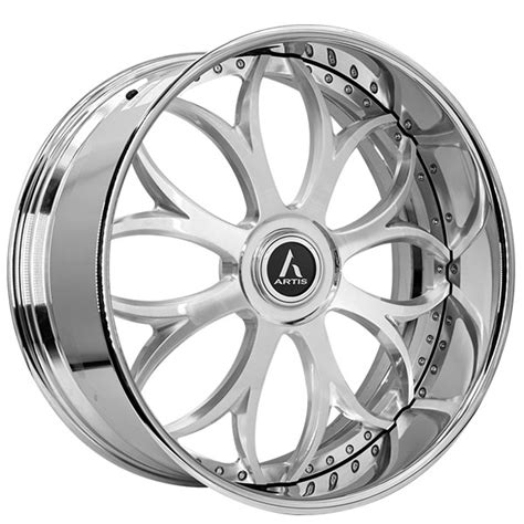 19 Staggered Artis Forged Wheels Radon Brushed Silver Face With Chrome